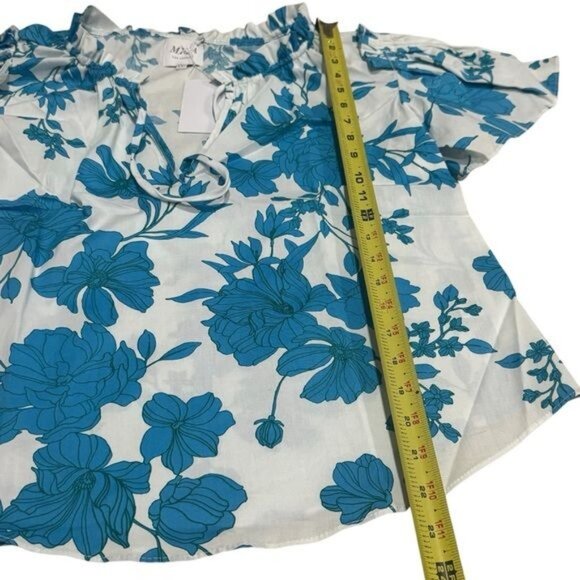 NEW MISA Suparna Top in Turquoise Summer Floral Print Feminine Cottagecore XXS - Picture 8 of 8